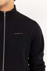 Black Basic Zipper JKT-KNTMNZ22-050